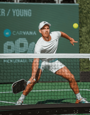 Federico Staksrud is playing in court with his favourite Joola paddle